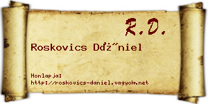 Roskovics Dániel névjegykártya